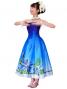Hula Strapless Shantung Dress with Hibiscus / Luxury Collection / Blue  / J2269bl