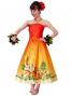 Hula Strapless Shantung Dress with Hibiscus / Luxury Collection / Orange  / J2269o