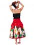 Hula Pa'u Skirt with Tiare Print / Red /G2272