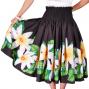 Hula Pa'u Skirt with Tiare Print / Black /G2280