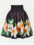 Hula Pa'u Skirt with Tiare Print / Black /G2280