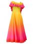 Hula Long Maxi Multi Way Dress / Luxury Collection / Gradation / Green & Pink / J2288grpi