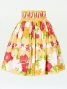 Hula Pa'u Skirt with Flower Print / Yellow / J2301