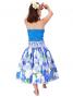 Hula Pa'u Skirt with Flower Print / Blue / J2303