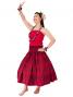 Hula Pa'u Skirt with Kahiko Print / Red /G2305