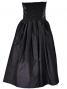 Hula Strapless Shantung Dress with Lehua Embroidery / Black  / G2308b