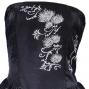 Hula Strapless Shantung Dress with Lehua Embroidery / Black  / G2308b