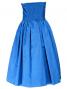 Hula Strapless Shantung Dress with Lehua Embroidery / Blue  / G2308bl