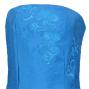 Hula Strapless Shantung Dress with Lehua Embroidery / Blue  / G2308bl
