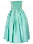 Hula Strapless Shantung Dress with Lehua Embroidery / Green  / G2308g