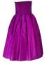 Hula Strapless Shantung Dress with Lehua Embroidery / Purple  / G2308p