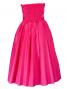 Hula Strapless Shantung Dress with Lehua Embroidery / Pink  / G2308pi