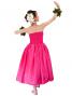 Hula Strapless Shantung Dress with Lehua Embroidery / Pink  / G2308pi