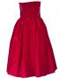 Hula Strapless Shantung Dress with Lehua Embroidery / Red  / G2308r
