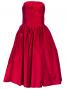Hula Strapless Shantung Dress with Lehua Embroidery / Red  / G2308r