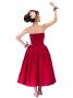 Hula Strapless Shantung Dress with Lehua Embroidery / Red  / G2308r