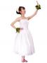 Hula Strapless Shantung Dress with Lehua Embroidery / White  / G2308w