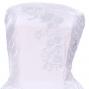 Hula Strapless Shantung Dress with Lehua Embroidery / White  / G2308w