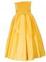 Hula Strapless Shantung Dress with Lehua Embroidery / Yellow  / G2308y
