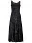 Hula Embossed Velvet Dress with Lokelani  / Black / G2309ba