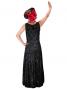 Hula Embossed Velvet Dress with Lokelani  / Black / G2309ba