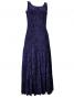 Hula Embossed Velvet Dress with Lokelani  / Navy / G2309nva