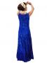 Hula Embossed Velvet Dress with Lokelani  / Royal Blue / G2309rba