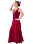 Hula Embossed Velvet Dress with Lokelani  / Wine / G2309wia