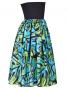 Hula Tube Top Dress with Hibiscus print / Black & Green  / J2336bg