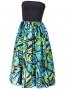 Hula Tube Top Dress with Hibiscus print / Black & Green  / J2336bg