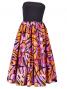 Hula Tube Top Dress with Hibiscus print / Black & Purple  / G2336bp
