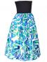 Hula Tube Top Dress with Hibiscus print / White & Blue  / J2336wbl
