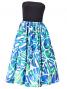 Hula Tube Top Dress with Hibiscus print / White & Blue  / J2336wbl