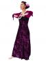 Hula Floral Embosed Velvet Dress with Ciffon sleeves  / Purple / G2337p