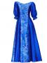 Hula Shantung Dress with Lehua / Luxury Collection / Blue / J2338bl