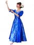 Hula Shantung Dress with Lehua / Luxury Collection / Blue / J2338bl