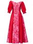 Hula Shantung Dress with Lehua / Luxury Collection / Red / J2338r