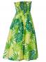 Hula Strapless Dress with Monstera / Green  / G2345g