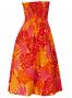 Hula Strapless Dress with Monstera / Orange  / G2345o