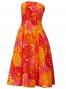 Hula Strapless Dress with Monstera / Orange  / G2345o