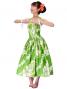 Hula Midi Dress with Plumeria / Green  / G2346g
