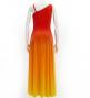 Hula One Shoulder Gradation Velvet Dress /Luxury Collection / Dark ORN & YEL / J2347dorye