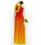 Hula One Shoulder Gradation Velvet Dress /Luxury Collection / Dark ORN & YEL / J2347dorye