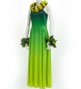 Hula One Shoulder Gradation Velvet Dress / Luxury Collection / GRN & YEL / J2347grye