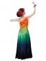 Hula One Shoulder Gradation Velvet Dress / Luxury Collection / Orange & Green / J2347orgr