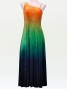 Hula One Shoulder Gradation Velvet Dress / Luxury Collection / Orange & Green / J2347orgr