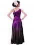 Hula One Shoulder Gradation Velvet Dress / Luxury Collection / Purple & Brown / J2347pubr