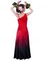 Hula One Shoulder Gradation Velvet Dress / Luxury Collection / Red & Black / J2347rdbk