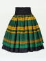Hula Double & Reversible Pau Skirt with Kahiko  Print / Black / G2372