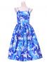 Hula Midi Dress with Hibiscus Print / Blue / G2378bl